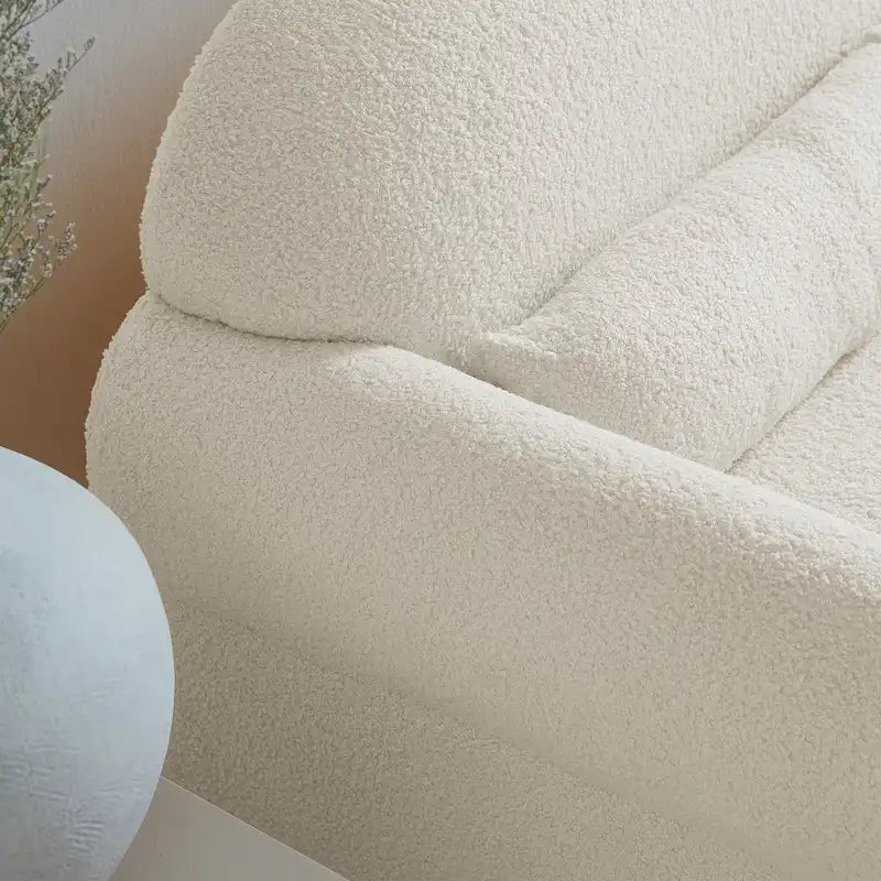 Sofá biplaza moderno de bouclé para sala