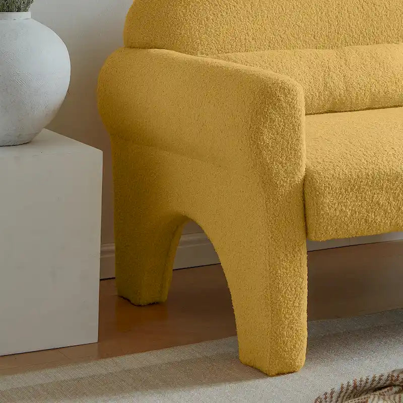 Sofá biplaza moderno de bouclé para sala
