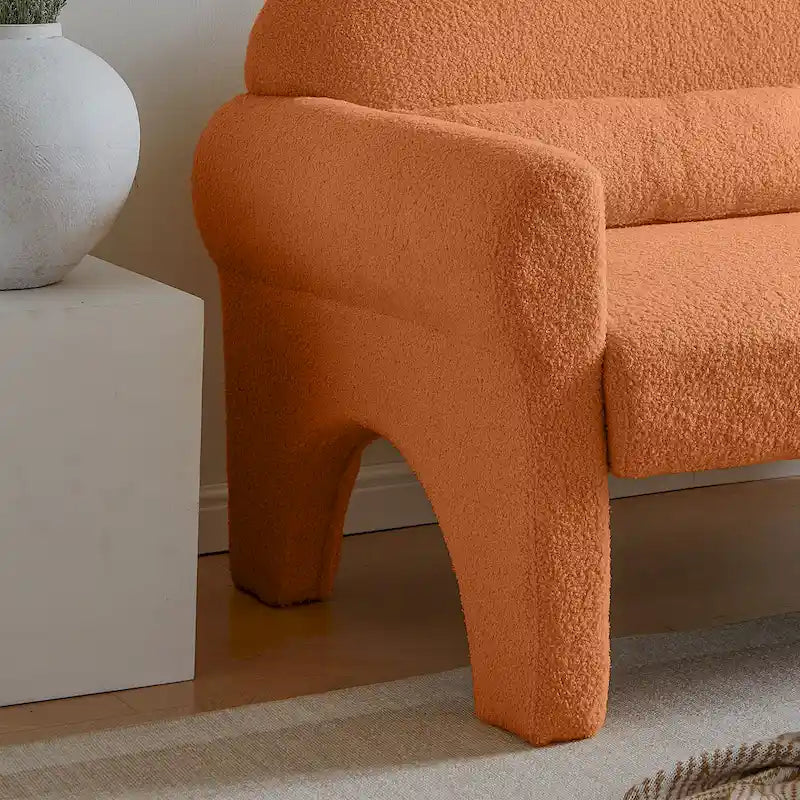Sofá biplaza moderno de bouclé para sala