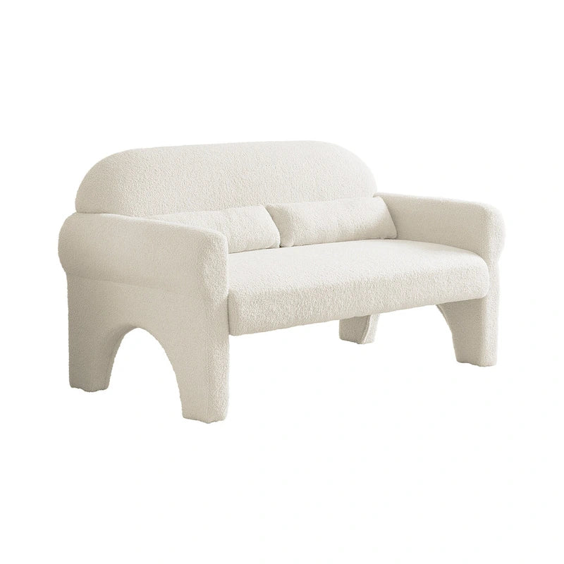 Sofá biplaza moderno de bouclé para sala