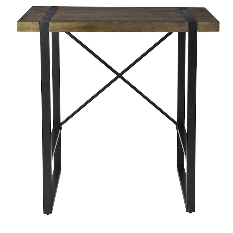 36W Mango Wood & Metal Standing Desk