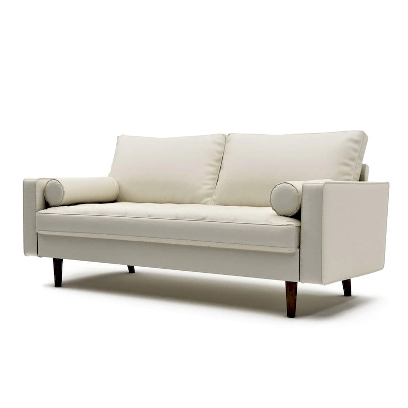 Faux Leather Mid-century Modern Sofa