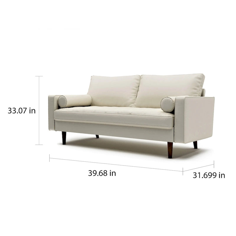 Faux Leather Mid-century Modern Sofa