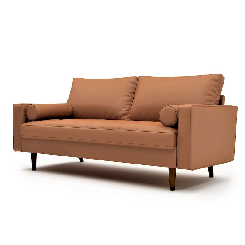 Faux Leather Mid-century Modern Sofa