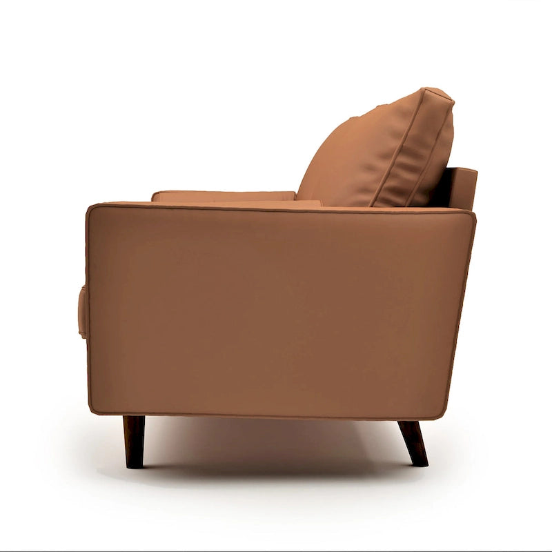 Faux Leather Mid-century Modern Sofa