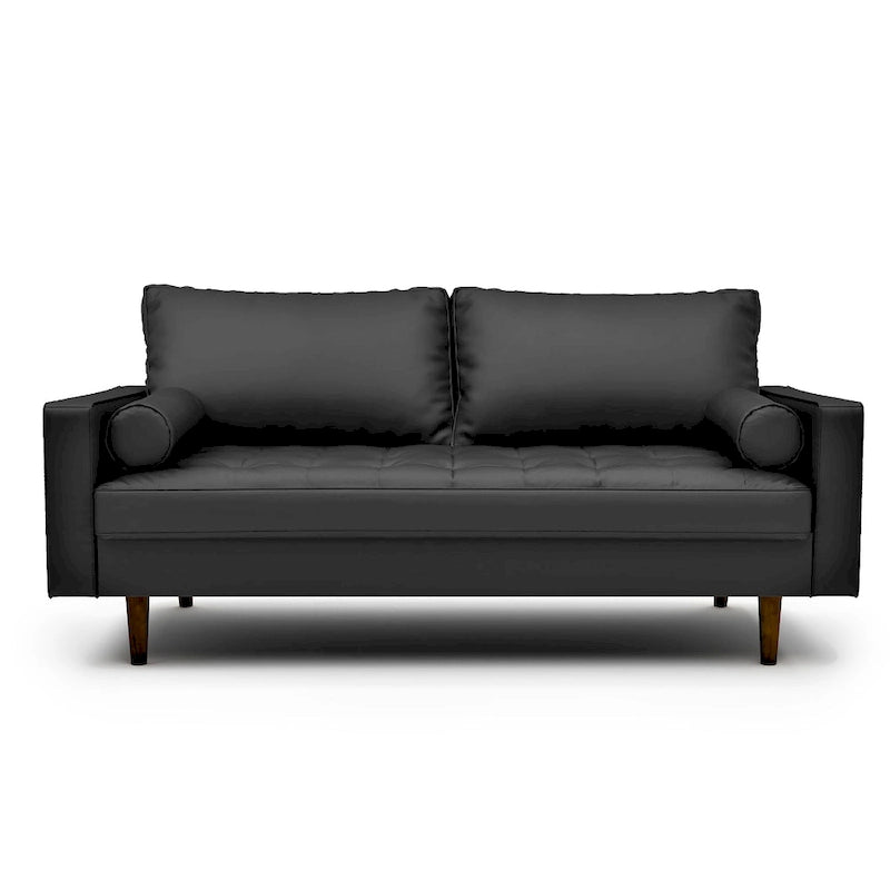 Faux Leather Mid-century Modern Sofa