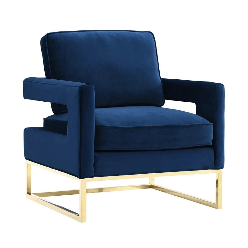 Silla de terciopelo azul marino