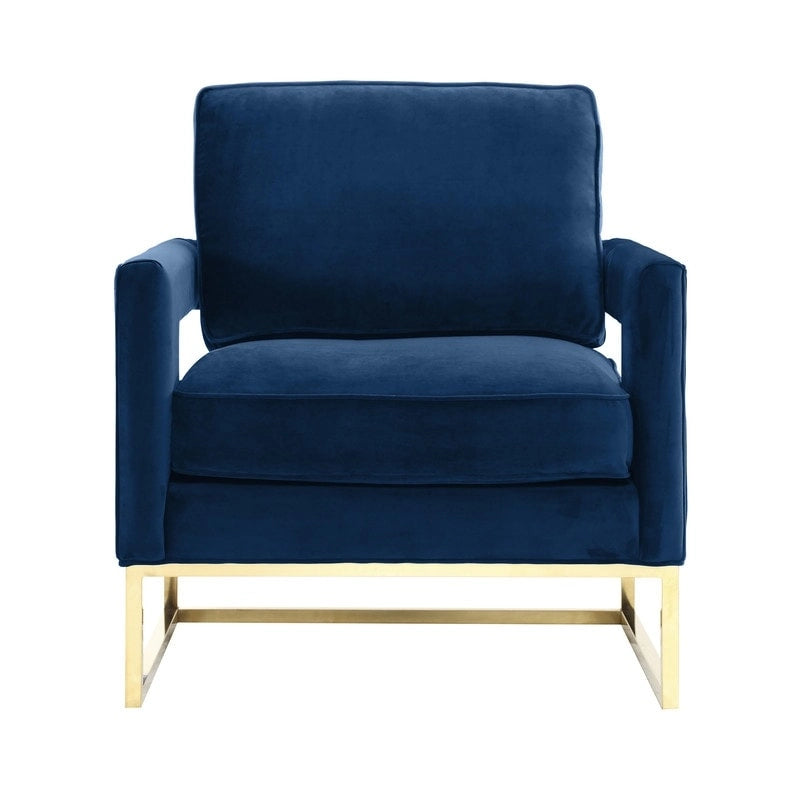 Silla de terciopelo azul marino