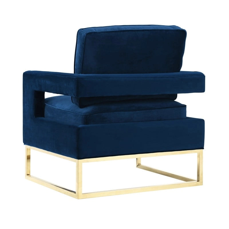 Silla de terciopelo azul marino