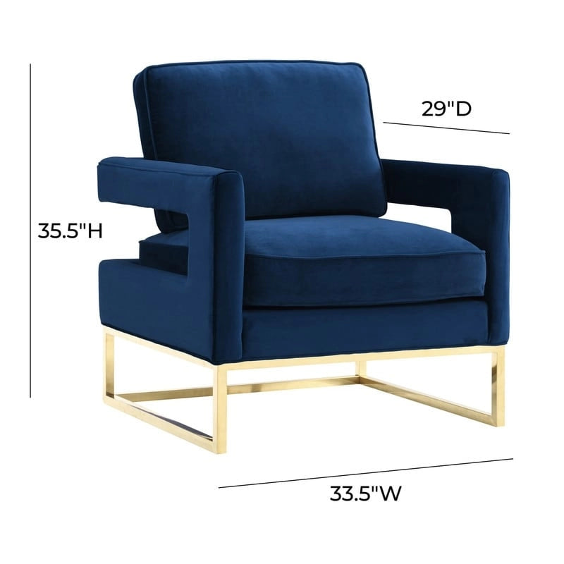 Silla de terciopelo azul marino