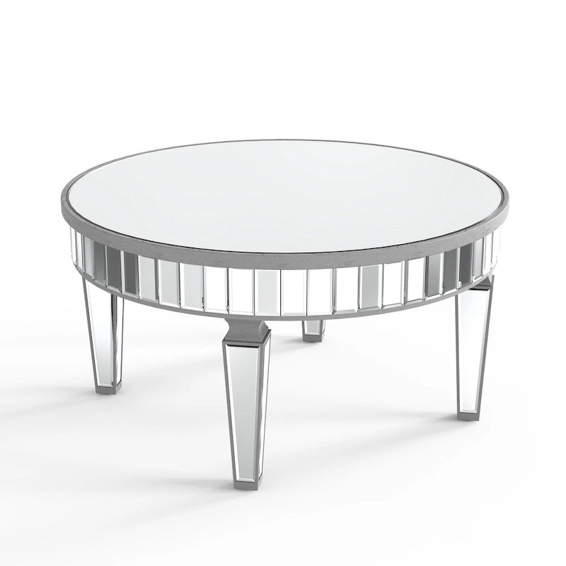 Table basse ronde avec miroir décoratif