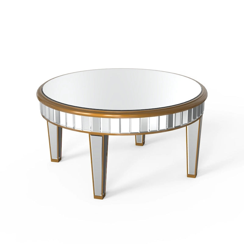 Table basse ronde avec miroir décoratif