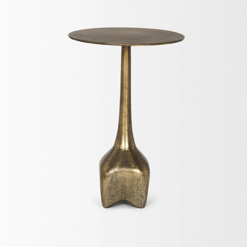 Large Gold Metal Accent Table