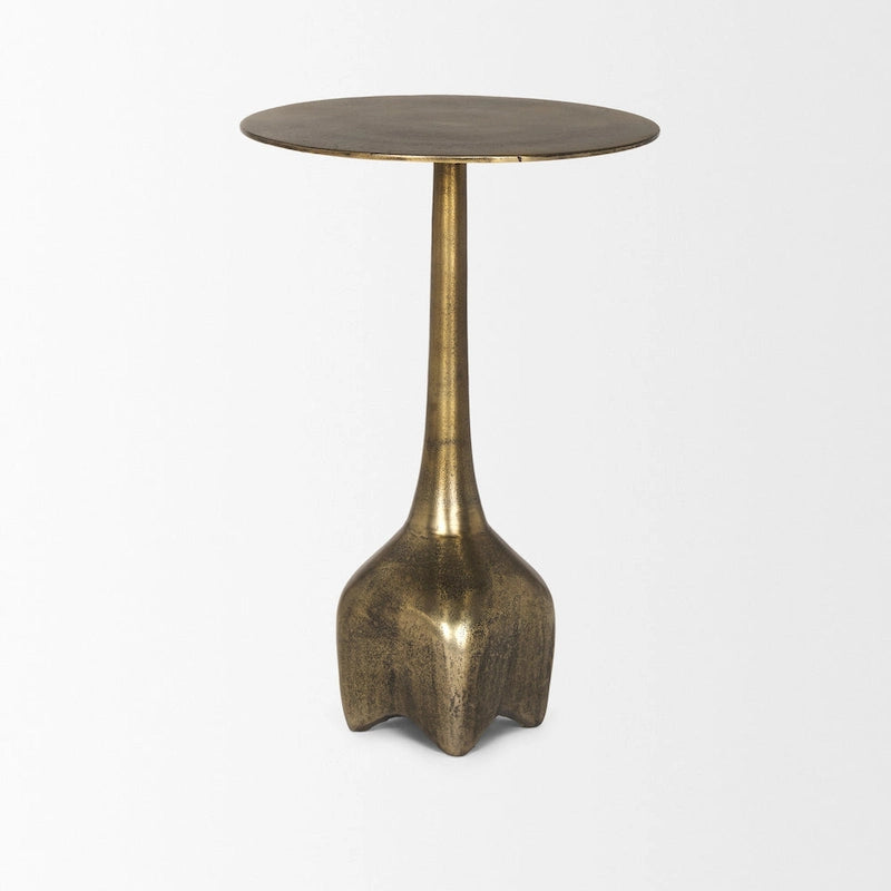 Large Gold Metal Accent Table