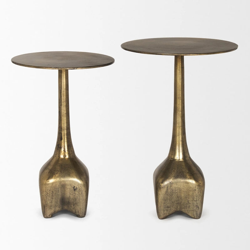 Large Gold Metal Accent Table