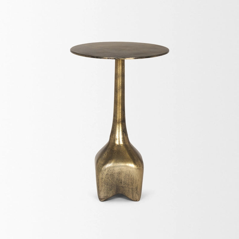 Large Gold Metal Accent Table
