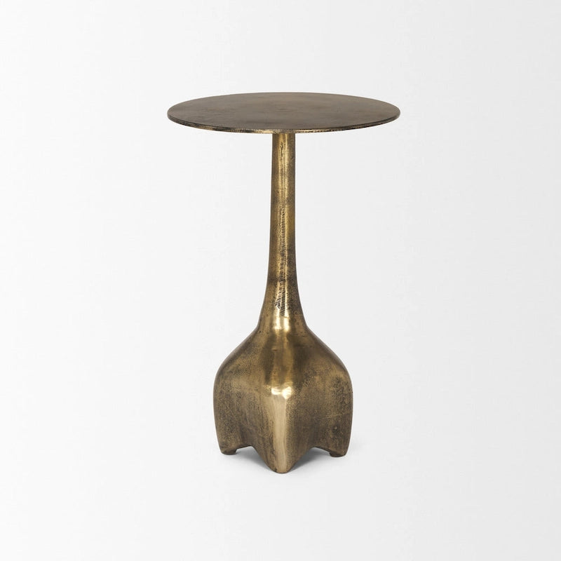 Large Gold Metal Accent Table