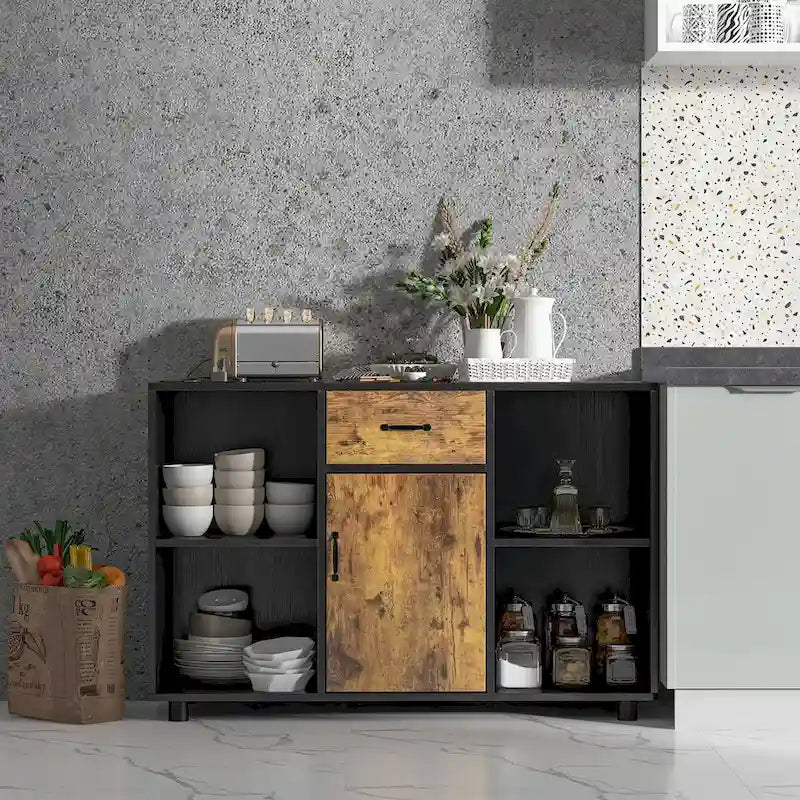 Farmhouse Buffet Sideboard Coffee Bar File Cabinet Console - 48 x 16 x 31.5 (L x W x H)