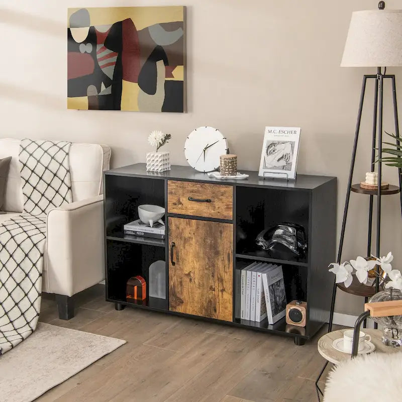 Farmhouse Buffet Sideboard Coffee Bar File Cabinet Console - 48 x 16 x 31.5 (L x W x H)