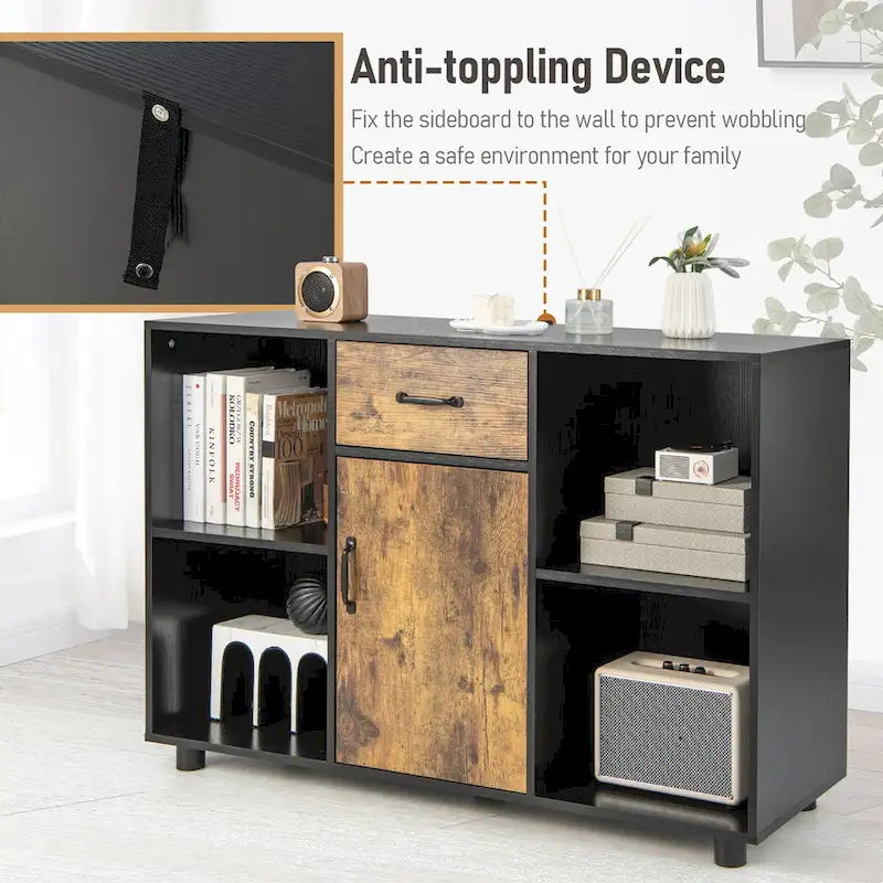 Farmhouse Buffet Sideboard Coffee Bar File Cabinet Console - 48 x 16 x 31.5 (L x W x H)