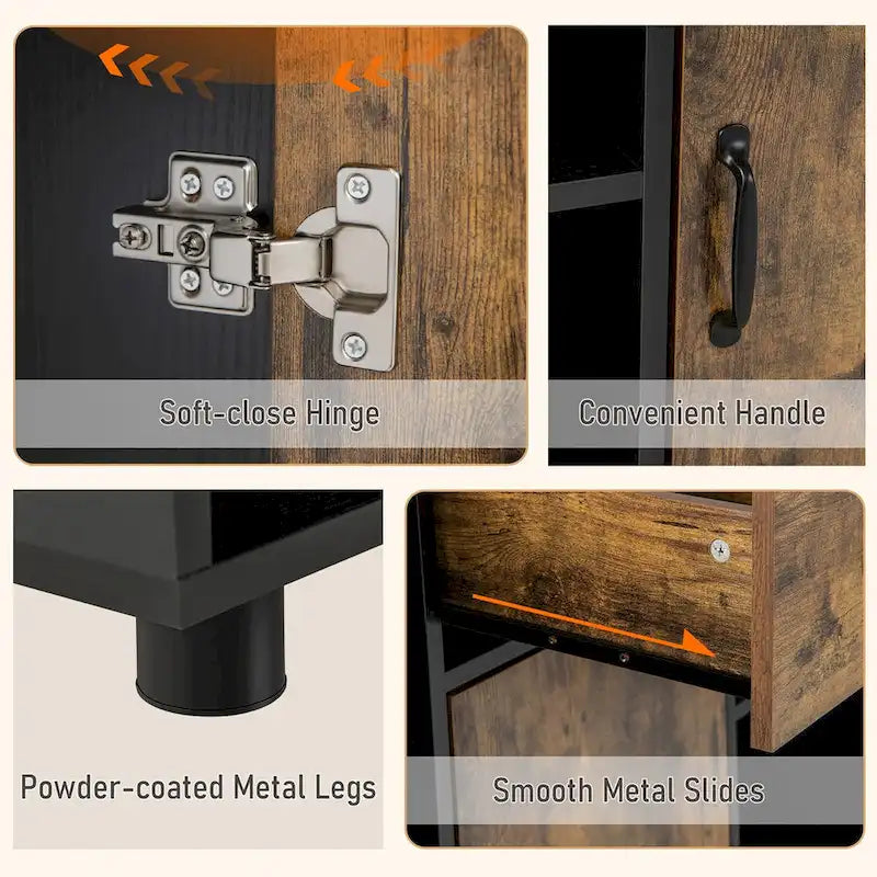 Farmhouse Buffet Sideboard Coffee Bar File Cabinet Console - 48 x 16 x 31.5 (L x W x H)