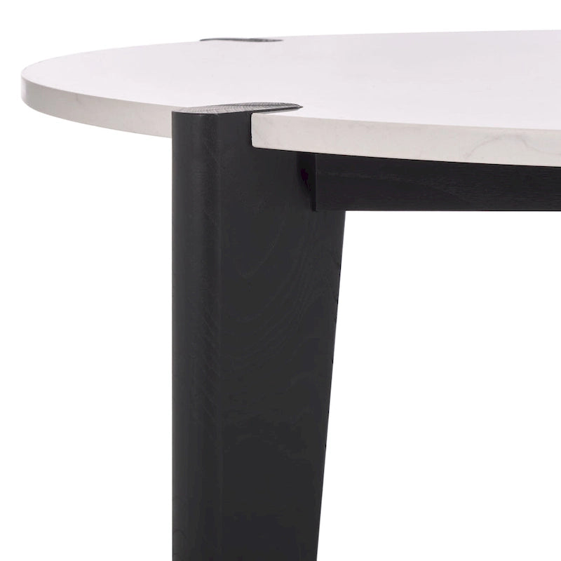 Mesa de centro redonda con superficie de mármol - 40 pulgadas de ancho x 40 pulgadas de profundidad x 16 pulgadas de alto - 40W x 40D x 16H