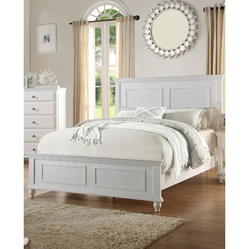 Sfeervol houten bed, wit