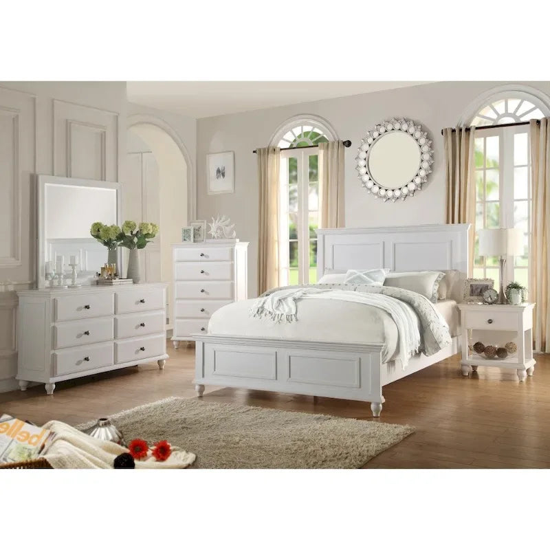 Sfeervol houten bed, wit