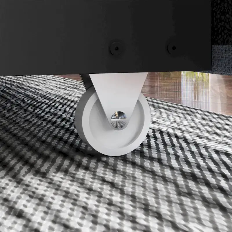 Estructura de cama moderna iluminada con detalles dorados - Diseño tapizado elegante