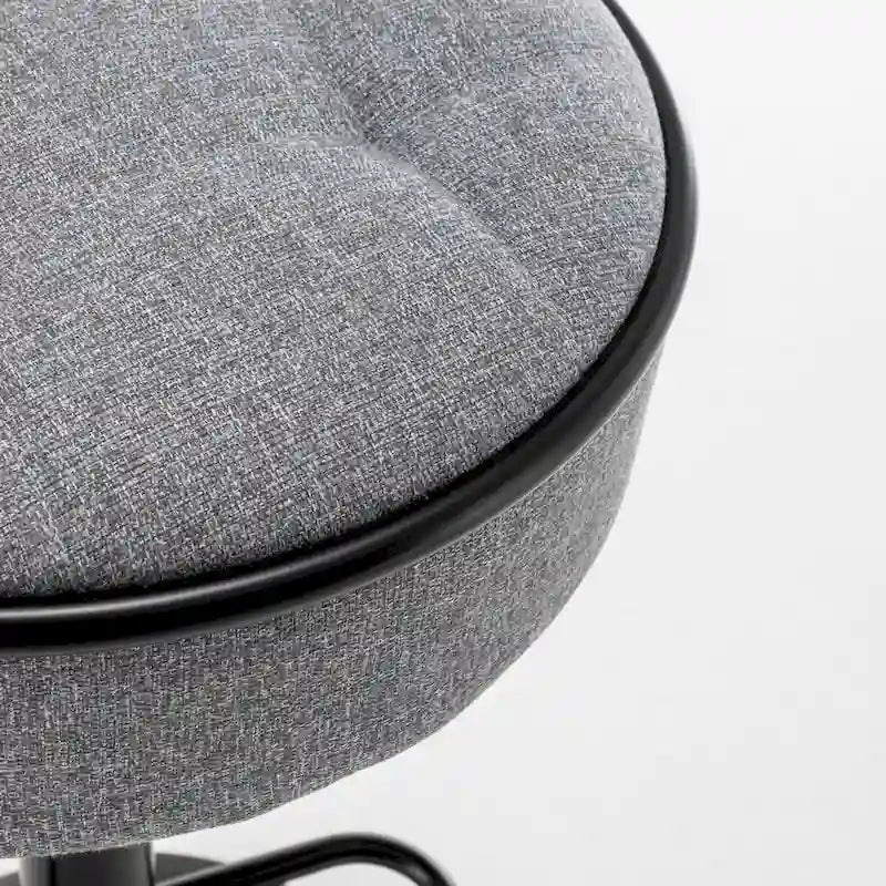 Round Storage Bar Stool Set of 2, Faux Leather Height Adjustable Barstool, 360Counter Height Swivel Stool, Armless Bar Chair