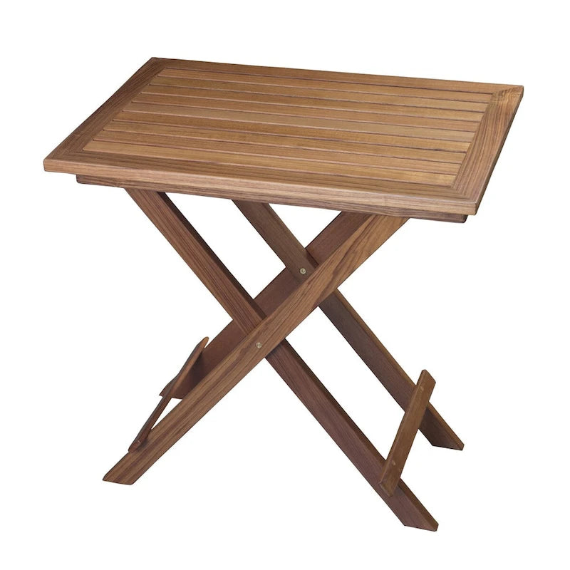 Table pliante en teck à lattes
