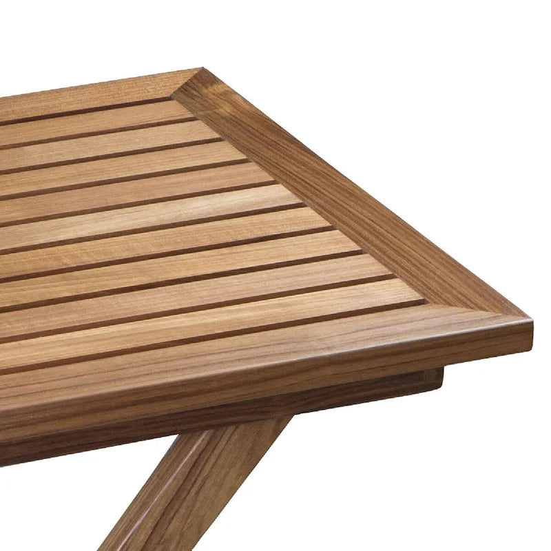 Mesa plegable de listones de teca