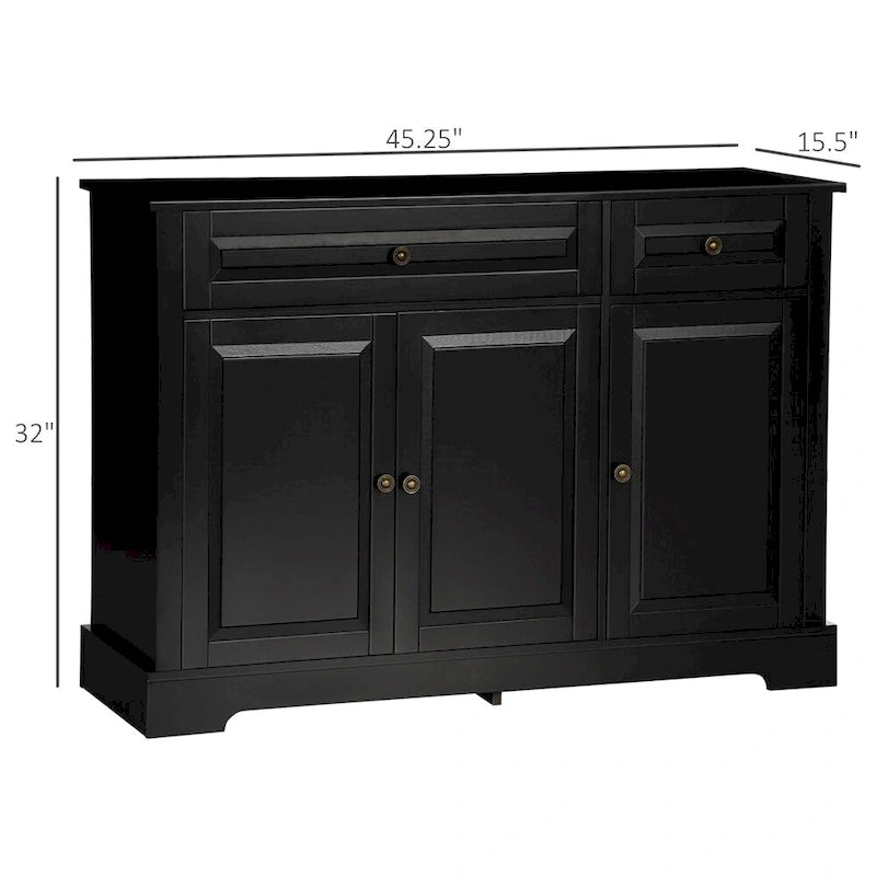 Armario buffet de cocina moderno con 2 cajones y estantes ajustables
