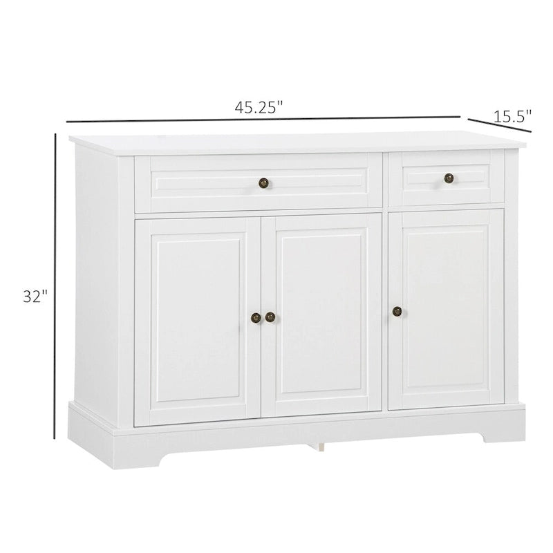 Armario buffet de cocina moderno con 2 cajones y estantes ajustables