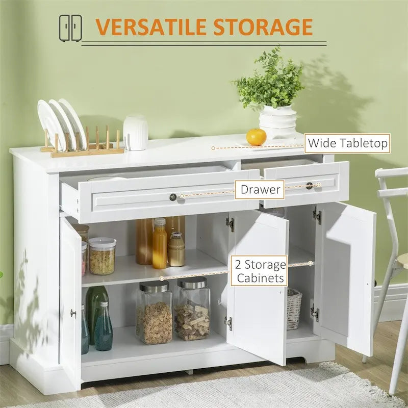 Armario buffet de cocina moderno con 2 cajones y estantes ajustables