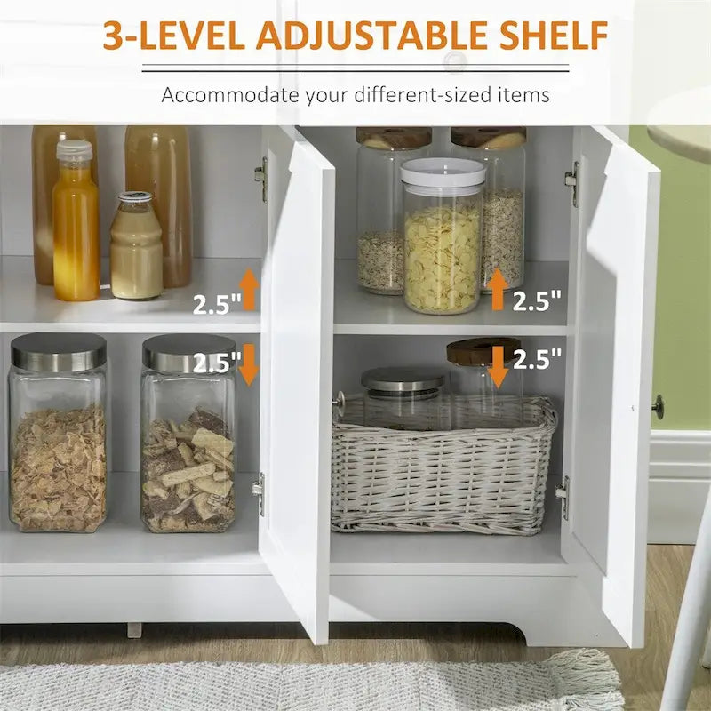 Armario buffet de cocina moderno con 2 cajones y estantes ajustables