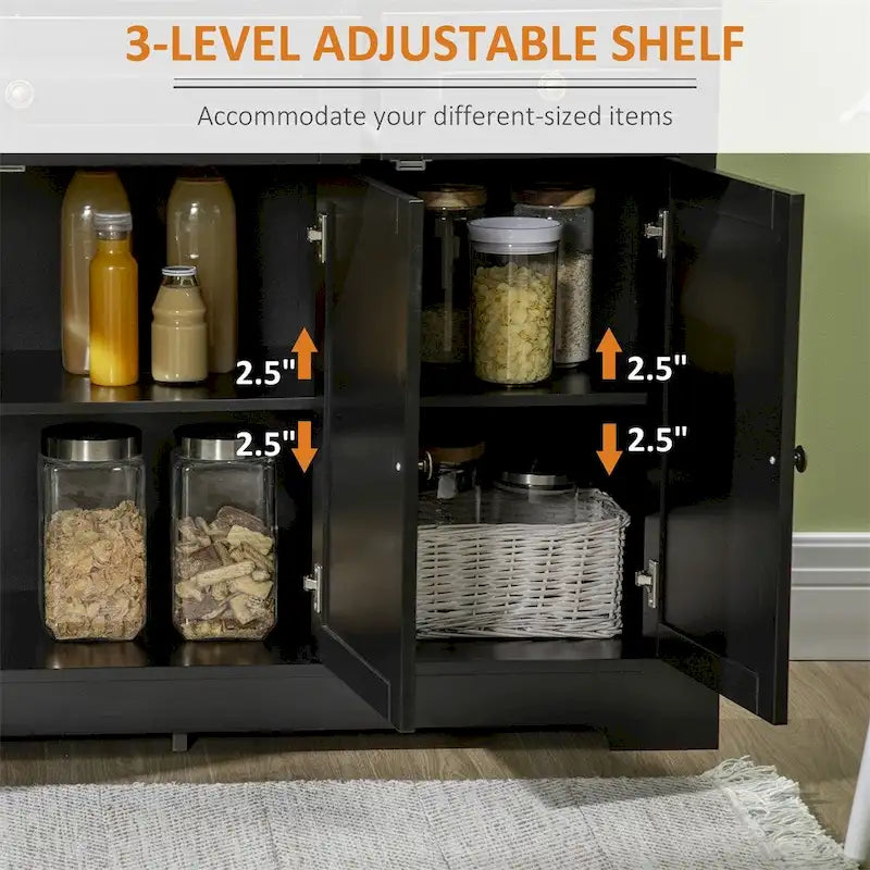 Armario buffet de cocina moderno con 2 cajones y estantes ajustables