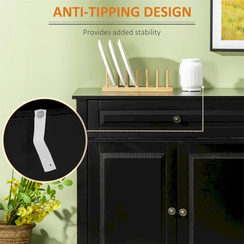 Armario buffet de cocina moderno con 2 cajones y estantes ajustables