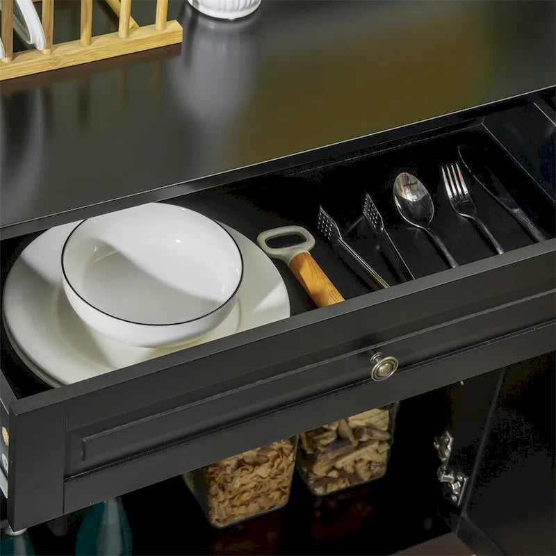 Armario buffet de cocina moderno con 2 cajones y estantes ajustables