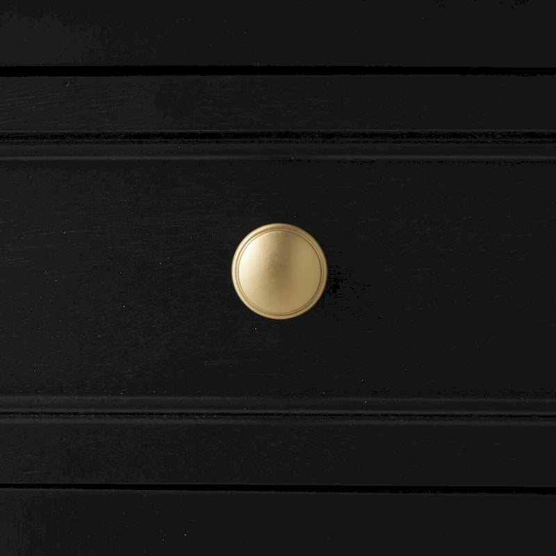 Wood Handmade 2 Drawers and 2 Door Room Cabinet with Rattan Front - Black